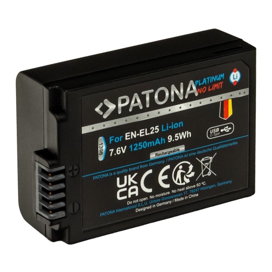 PATONA - Baterija Nikon EN-EL25 1250mAh Li-Ion Platinum USB-C punjenje