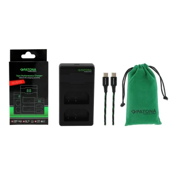 PATONA - Brzi punjač Dual Panasonic DMW-BLF19 + kabel USB-C 0,6m