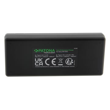 PATONA - Brzi punjač Dual Sony F550/F750/F970/FM50 + kabel USB-C 0,6m