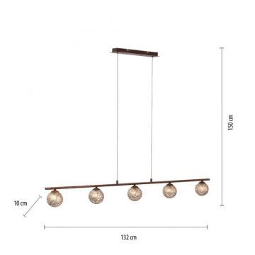 Paul Neuhaus 2040-48 - Luster na sajli GRETA 5xG9/40W/230V