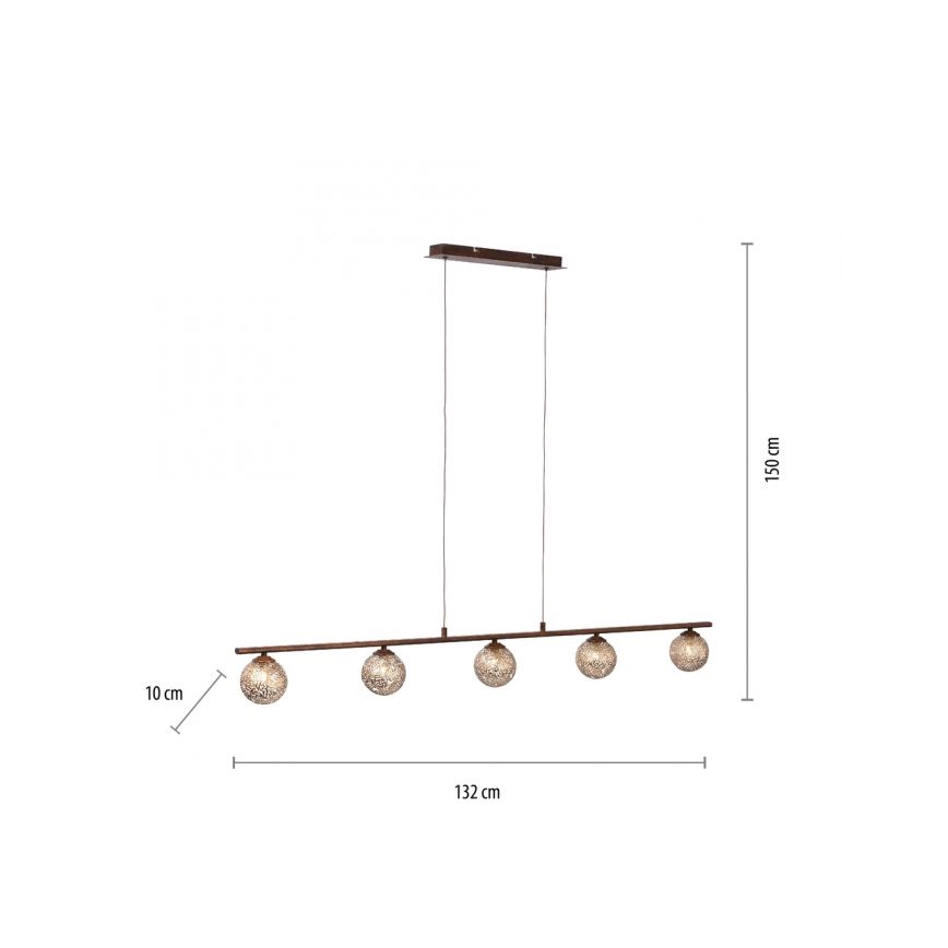 Paul Neuhaus 2040-48 - Luster na sajli GRETA 5xG9/40W/230V