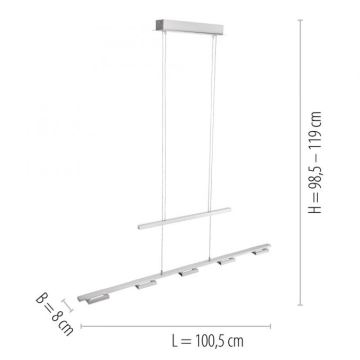 Paul Neuhaus 2446-55 - LED Prigušivi luster na sajli INIGO 5xLED/4W/230V