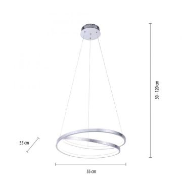 Paul Neuhaus 2472-21 - LED Prigušivi luster na sajli ROMAN LED/30W/230V krom