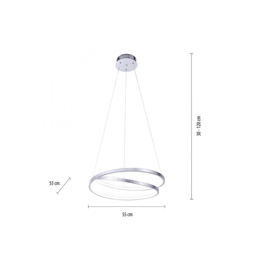 Paul Neuhaus 2472-21 - LED Prigušivi luster na sajli ROMAN LED/30W/230V krom