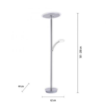 Paul Neuhaus 673-55 - LED Prigušiva podna lampa ARTUR 2xLED/21W/230V+1xLED/6W krom