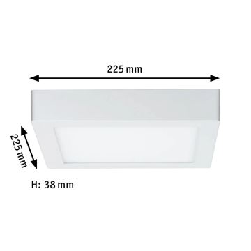 Paulmann 70645 - LED/12,5W Stropna svjetiljka LUNAR 230V 22,5x22,5 cm bijela