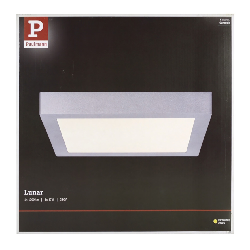 Paulmann 70650 - LED/17W Stropna svjetiljka LUNAR 230V 30x30 cm krom