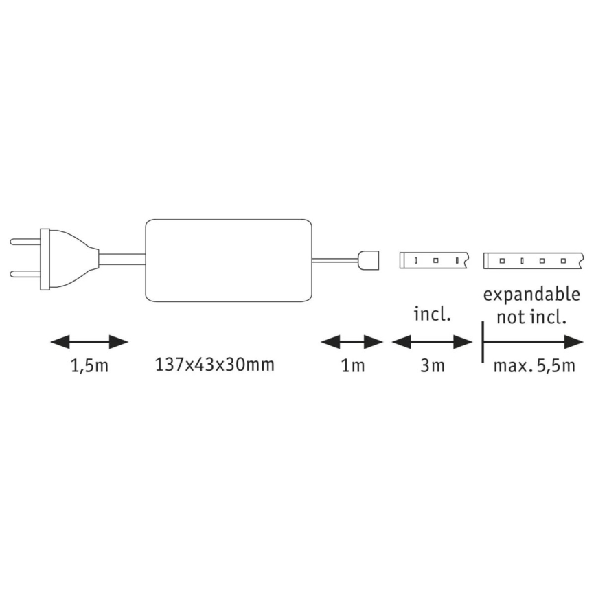 Paulmann 70666 - LED/20W IP44 Kupaonska traka MAXLED 3m 230V