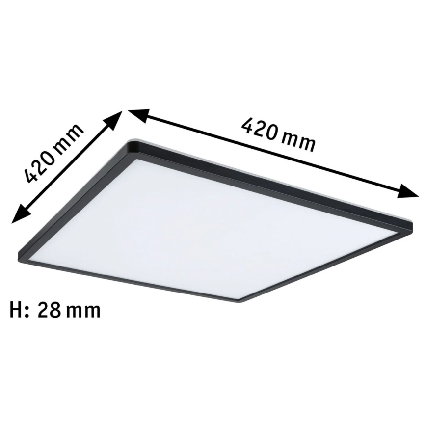 Paulmann 71016 - LED/22W Prigušivi panel ATRIA 230V 4000K 42x42 cm crna