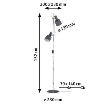 Paulmann 79690 - 2xE14/20W Podna lampa NEORDIC HALDAR 230V