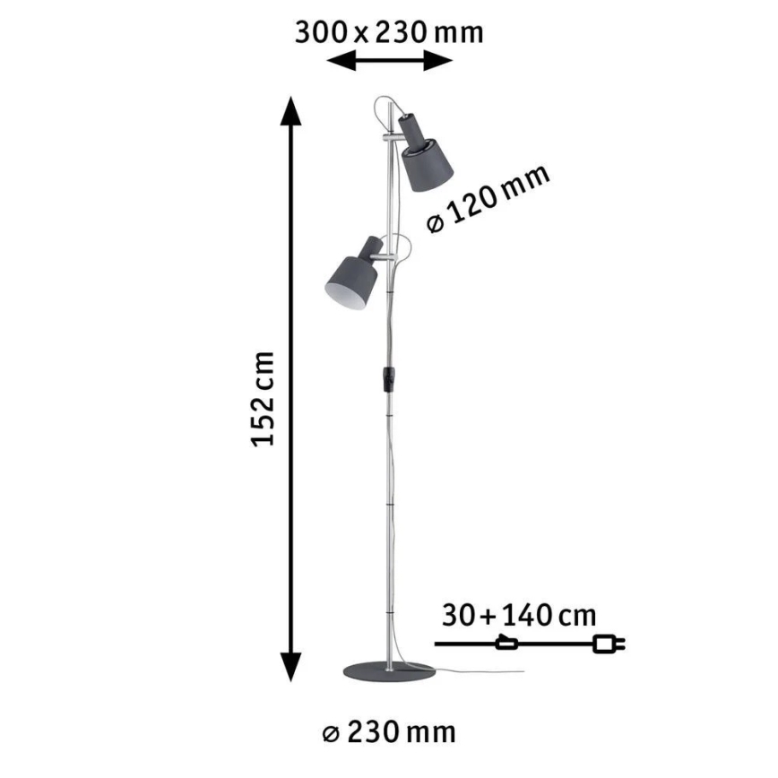 Paulmann 79690 - 2xE14/20W Podna lampa NEORDIC HALDAR 230V