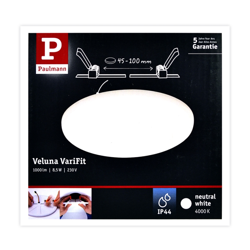 Paulmann 92391 - LED/8,5W IP44 Ugradbena svjetiljka za kupaonicu VARIFIT 230V