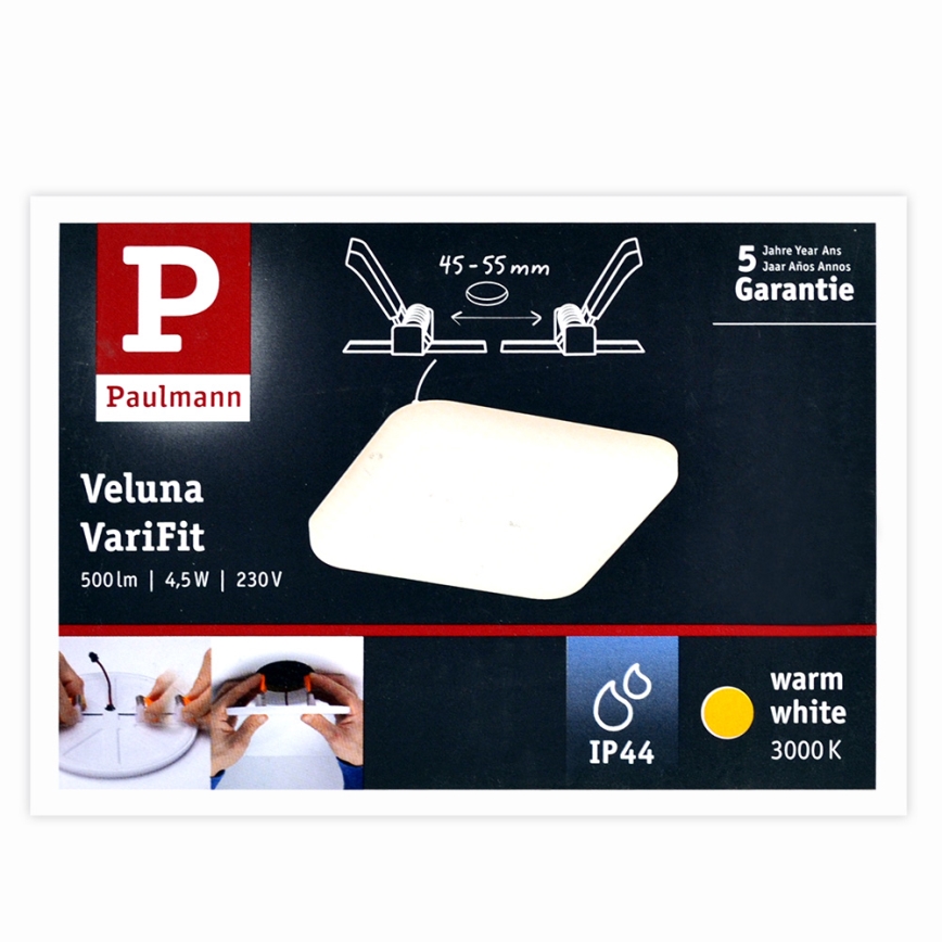 Paulmann 92393 - LED/4,5W IP44 Ugradbena svjetiljka za kupaonicu VARIFIT 230V