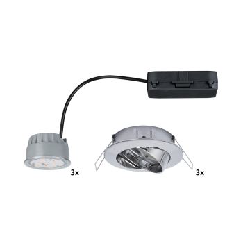 Paulmann 92821 - SET 3x LED/7W IP23 Prigušiva ugradbena svjetiljka za kupaonicu COIN 230V
