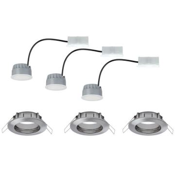 Paulmann 93958 - SET 3x LED/6,8W IP44 Prigušiva ugradbena svjetiljka za kupaonicu COIN 230V