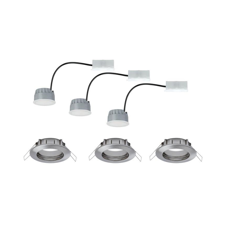 Paulmann 93958 - SET 3x LED/6,8W IP44 Prigušiva ugradbena svjetiljka za kupaonicu COIN 230V