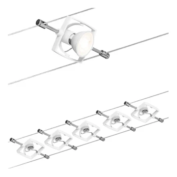 Paulmann 94149 - SET 5xGU5,3/10W Reflektorska svjetiljka za sustav sajli TECH 230V bijela