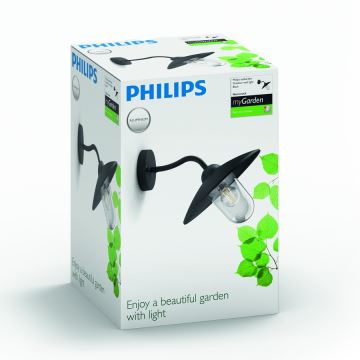 Philips 01643/30/PN - Vanjska zidna svjetiljka HAMMOCK 1xE27/60W/230V IP44
