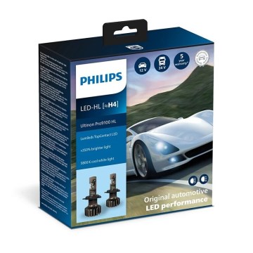 Philips 11342U91X2 -SET 2x LED Auto žarulja Ultinon 9100 H4 P43t-38/13,2W/12/24V 5800K