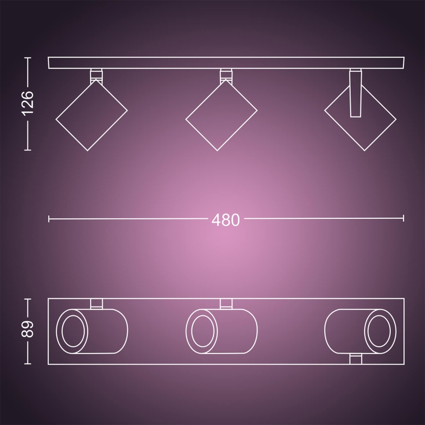 Philips - LED RGBW Prigušiva reflektorska svjetiljka Hue ARGENA 3xGU10/5,7W/230V