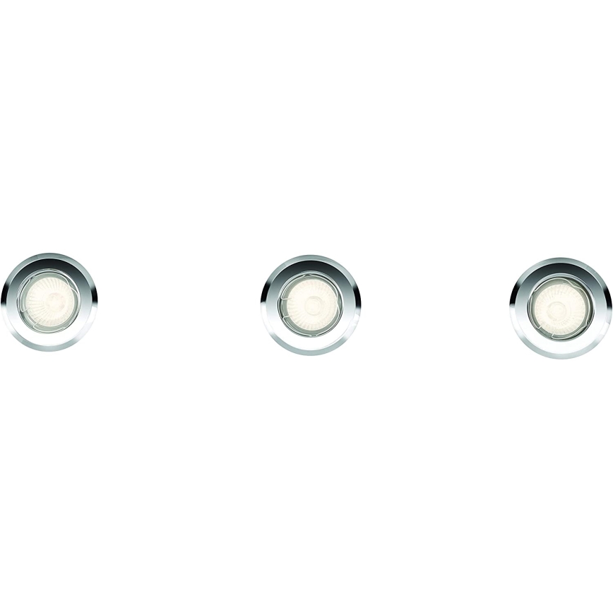 Philips - SET 3x Ugradbena svjetiljka 1xGU10/50W/230V krom