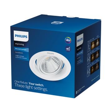 Philips - LED Prigušiva ugradbena svjetiljka SCENE SWITCH 1xLED/7W/230V 2700K