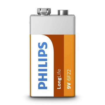 Philips 6F22L1F/10 - Cink-klorid baterija 6F22 LONGLIFE 9V 150mAh