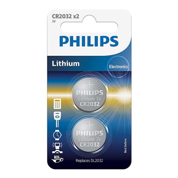 Philips CR2032P2/01B - 2 kom Litijska gumbasta baterija CR2032 MINICELLS 3V 240mAh