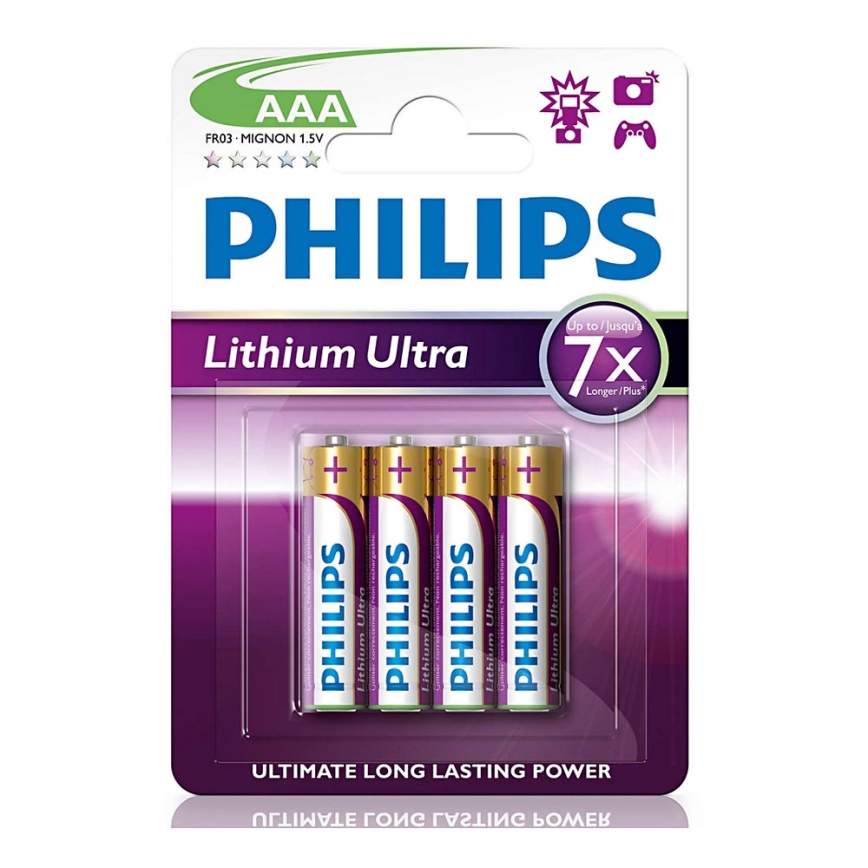 Philips FR03LB4A/10 - 4 kmd Litijska baterija AAA LITHIUM ULTRA 1,5V 800mAh