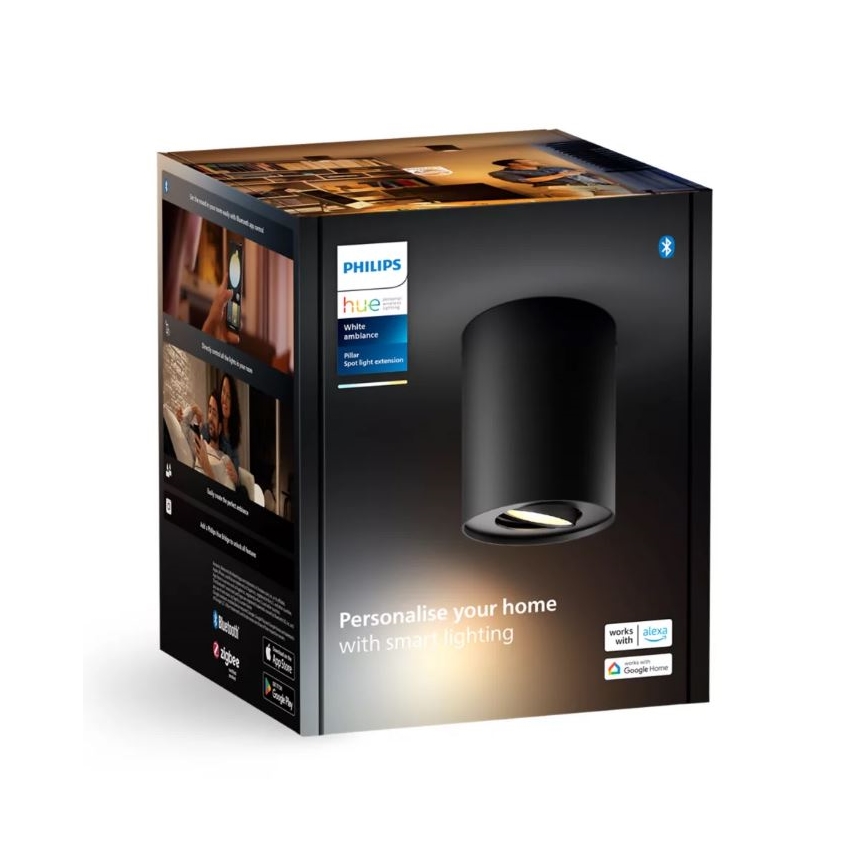 Philips - LED Prigušiva reflektorska svjetiljka Hue PILLAR 1xGU10/4,2W/230V 2200-6500K crna