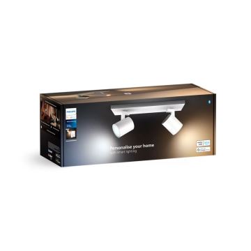 Philips - LED Prigušiva reflektorska svjetiljka Hue RUNNER 2xGU10/4,2W/230V 2200-6500K + daljinski upravljač bijela