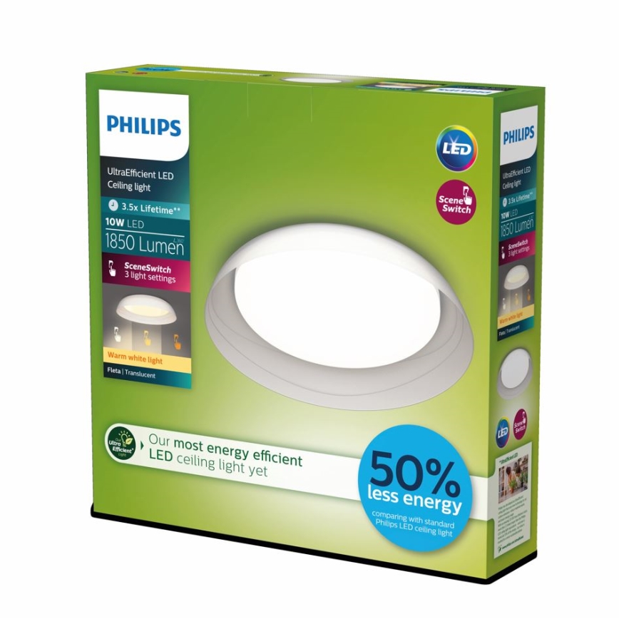 Philips - LED Prigušiva stropna svjetiljka FLETA LED/10W/230V 2700K prozirna