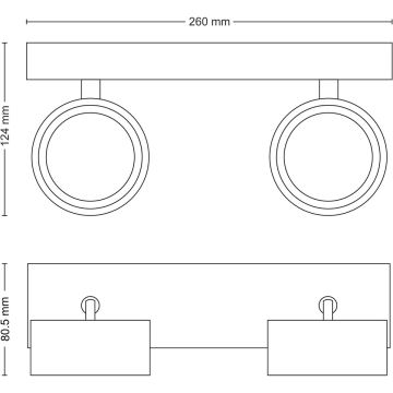 Philips - LED Reflektorska svjetiljka 2xLED/5,5W/230V crna