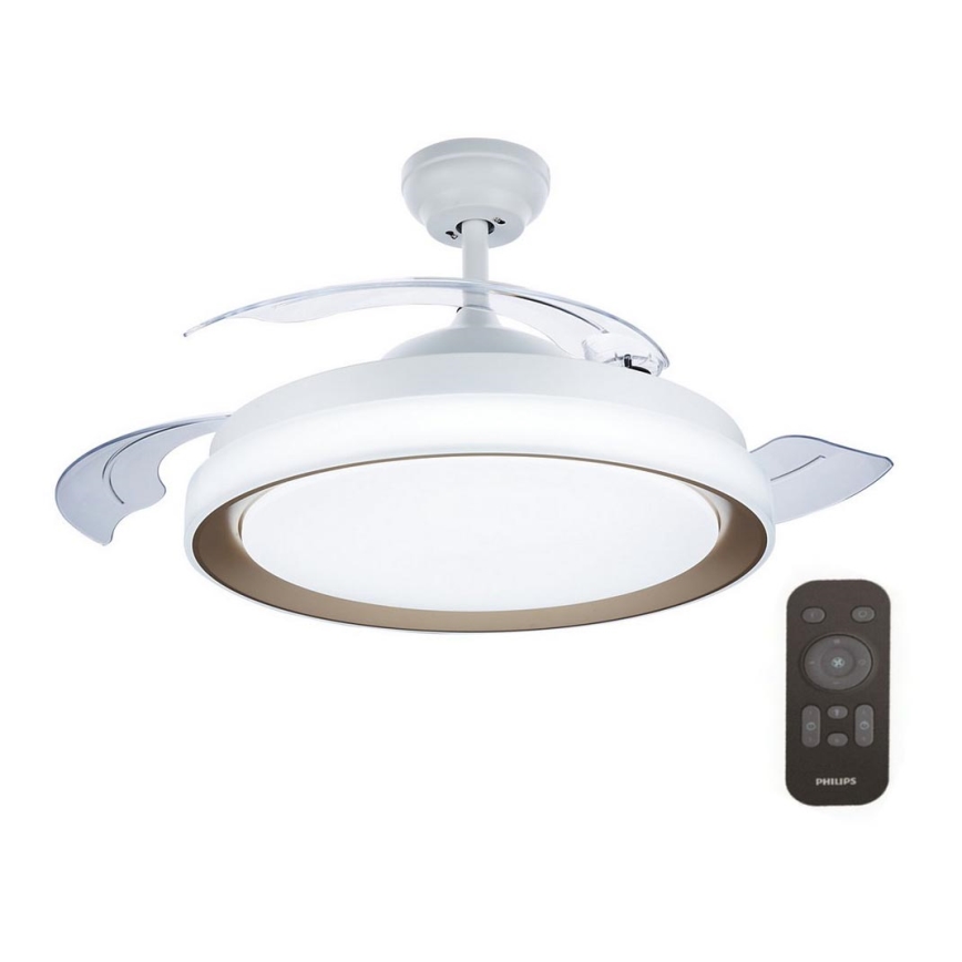 Philips-LED Stropna svjetiljka s ventilatorom LED/35W/230V 5500/4000/2700K + daljinski upravljač zlatna