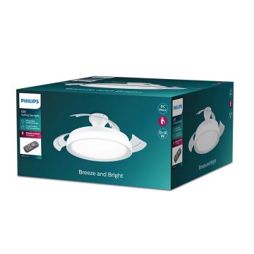 Philips - LED Stropna svjetiljka s ventilatorom BLISS LED/35W/230V 5500/4000/2700K bijela + daljinski upravljač