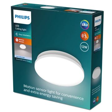 Philips - LED Stropna svjetiljka sa senzorom ACUNA LED/12W/230V 4000K