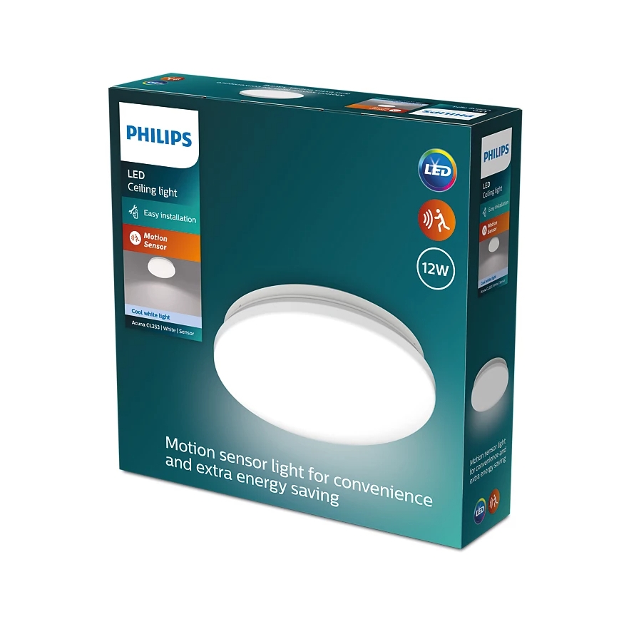 Philips - LED Stropna svjetiljka sa senzorom ACUNA LED/12W/230V 4000K