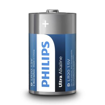 Philips LR20E2B/10 - 2 kmd Alkalna baterija D ULTRA ALKALINE 1,5V 15000mAh