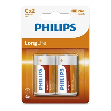 Philips R14L2B/10 - 2 kmd Cink-klorid baterija C LONGLIFE 1,5V 2800mAh