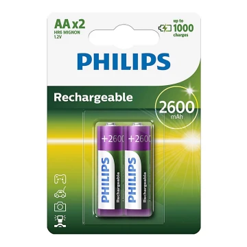 Philips R6B2A260/10 - 2 kmd Punjiva baterija AA MULTILIFE NiMH/1,2V/2600 mAh