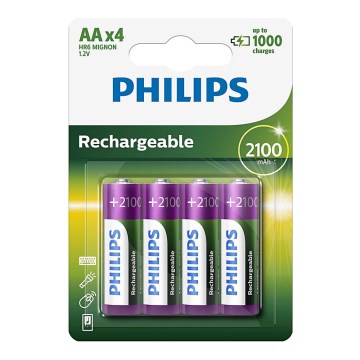 Philips R6B4A210/10 - 4 kom Punjiva baterija AA MULTILIFE NiMH/1,2V/2100 mAh