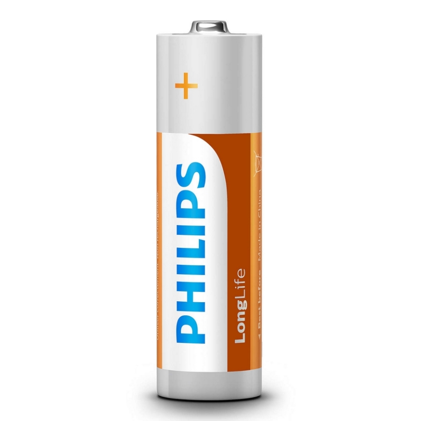 Philips R6L4F/10 - 4 kmd Cink-klorid baterija AA LONGLIFE 1,5V 900mAh