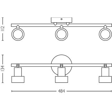 Philips - Reflektorska svjetiljka CONDUIT 3xGU10/5W/230V crna/mesing