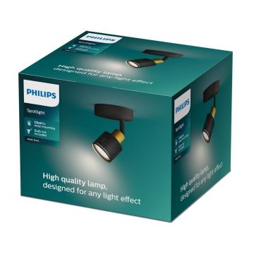 Philips - Reflektorska svjetiljka NIALL 1xGU10/5W/230V crna/mesing