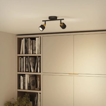 Philips - Reflektorska svjetiljka NIALL 2xGU10/5W/230V crna/mesing