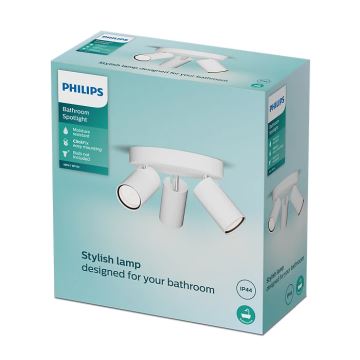 Philips - Reflektorska svjetiljka za kupaonicu IDRIS 3xGU10/5W/230V IP44 bijela