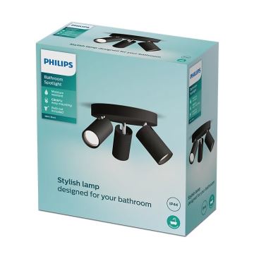 Philips - Reflektorska svjetiljka za kupaonicu IDRIS 3xGU10/5W/230V IP44 crna