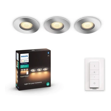 Philips - SET 3x LED Prigušiva svjetiljka za kupaonicu Hue ADORE 1xGU10/5W/230V IP44 + daljinski upravljač