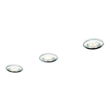 Philips - SET 3x Ugradbena svjetiljka 1xGU10/50W/230V krom