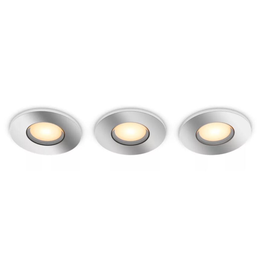 Philips - SET 3x LED Prigušiva ugradbena svjetiljka za kupaonicu Hue ADORE BATHROOM 1xGU10/4,2W/230V 2200-6500K IP44